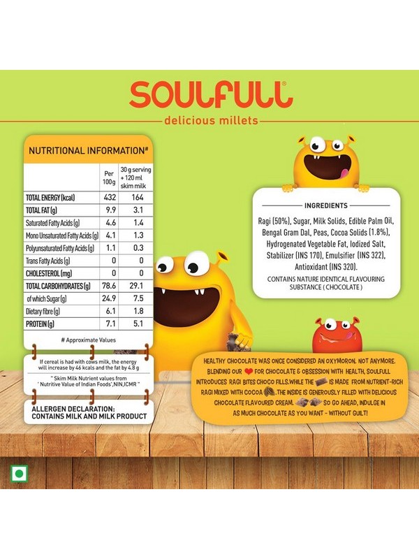 Soulfull Ragi Bites - Choco Fills, 250 gm