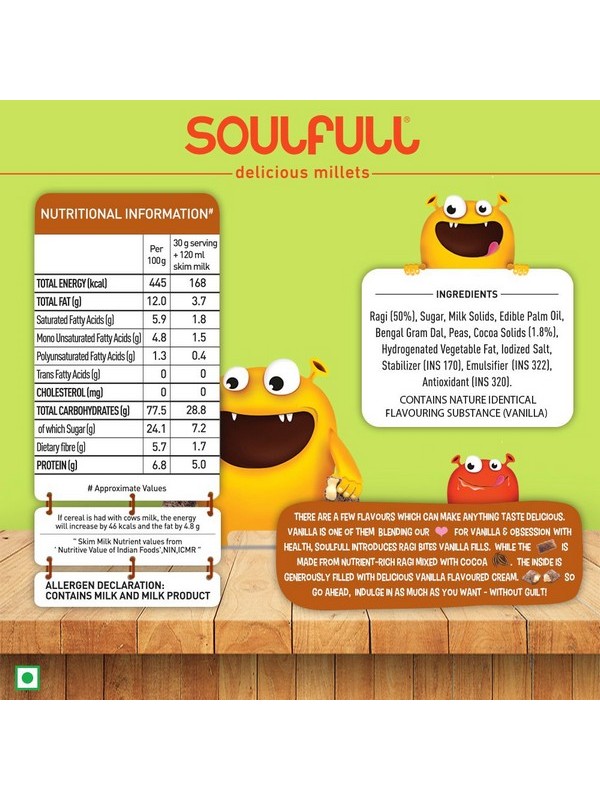 Soulfull Ragi Bites - Vanilla Fills, 250 gm