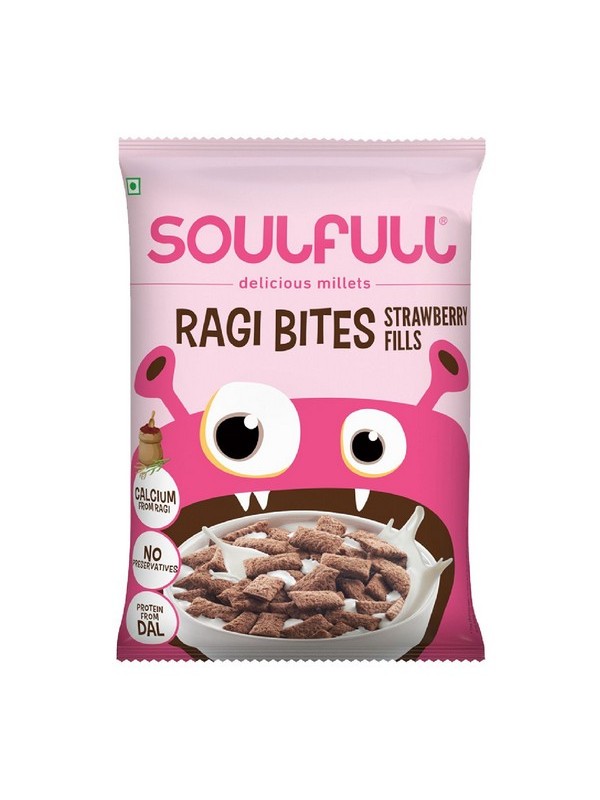 Soulfull Ragi Bites - Choco/S'Berry/Vanilla Fills, 6*28 gm