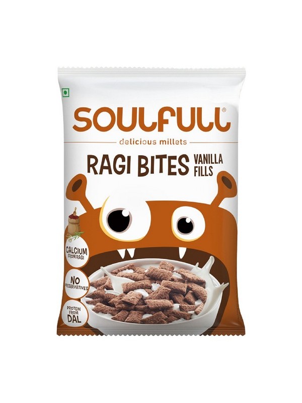 Soulfull Ragi Bites - Choco/S'Berry/Vanilla Fills, 6*28 gm