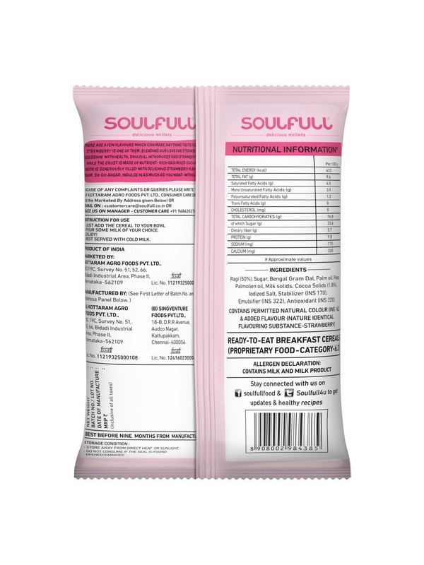 Soulfull Ragi Bites - Strawberry Fills, 22 gm