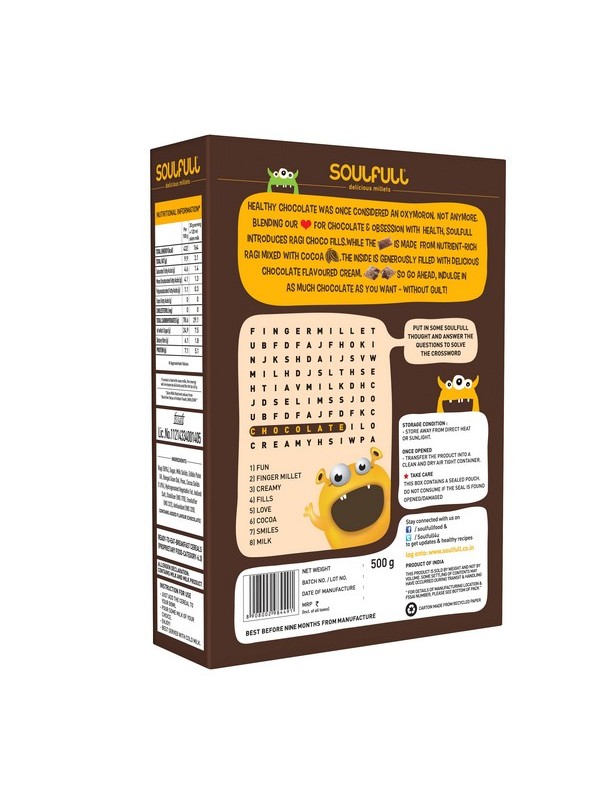 Soulfull Ragi Bites - Choco Fills, 500 gm