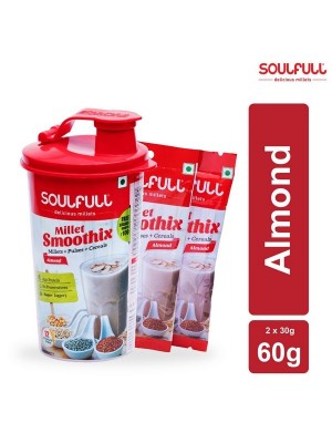 Soulfull Millet Smoothix - Almond , 150 gm + Free Shaker