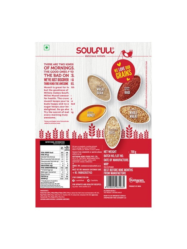 Soulfull Millet Muesli- Diet, 700 gm