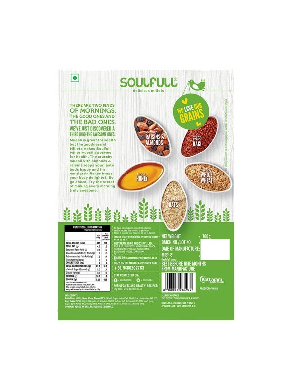 Soulfull Millet Muesli- Crunchy, 700 gm