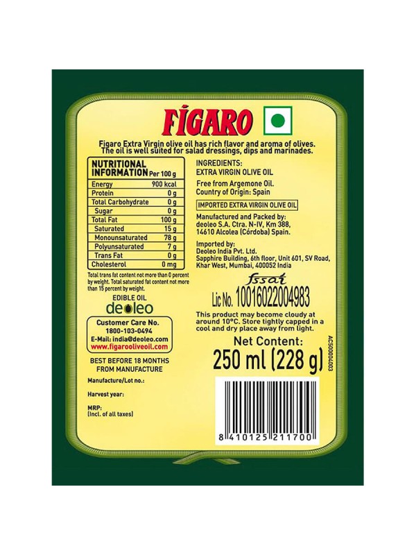 Figaro Extra Virgin Olive Oil 250 ml