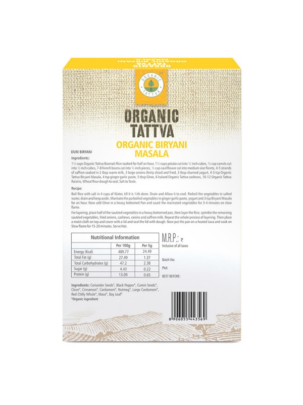 Organic Tattva Organic Biryani Masala 100 gm