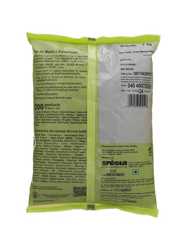 24 Mantra Green Moong Whole 1 kg
