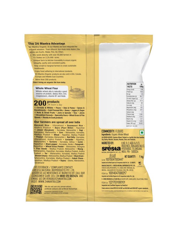 24 Mantra Wholewheat Atta Premium 1 kg