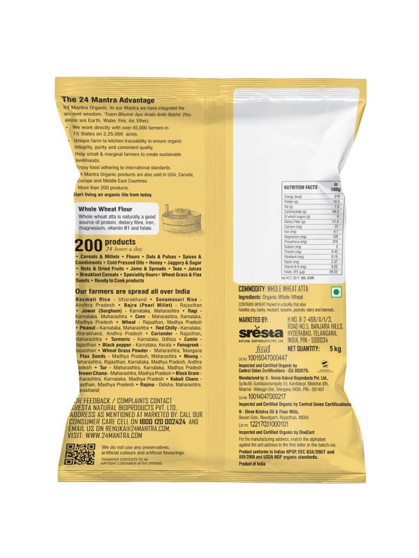 24 Mantra Wholewheat Atta Premium 5 kg