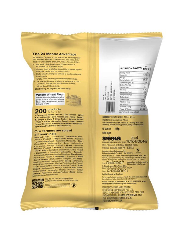 24 Mantra Wholewheat Atta Premium 10 kg