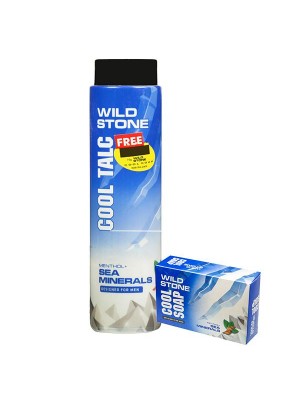 Wild Stone Cool Talc Sea Minerals For Men (Free Cool Soap) 100 gm