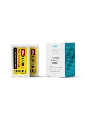 Bombay Shaving Company Feather Razor Blades, Platinum Coated (Pack of 20)