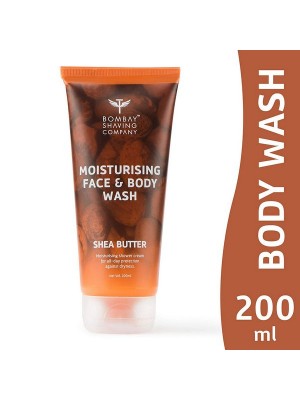 Bombay Shaving Company Moisturising Face & Body Wash With Gentle, Rich And Healing Shea Butter For Dry Skin - 200 ml