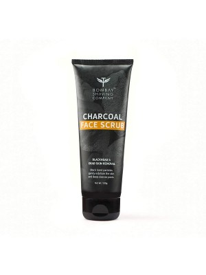 Bombay Shaving Company Charcoal Face Scrub With Black Sand, Exfoliates Skins & Removes Black Heads, Black, 100 gm