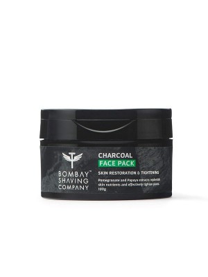Bombay Shaving Company Charcoal Face Pack Anti-Pollution & Anti- Blackhead, No Parabens, Wash Off Face Mask, Black, 100 gm