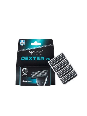 Bombay Shaving Company Dexter V6 Set of 4 Regular Cartridges With Flex Blade Technology 