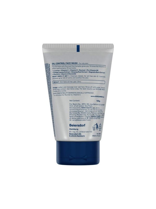 Nivea Men Face Wash Oil Control 10X Vitamin C 100 gm