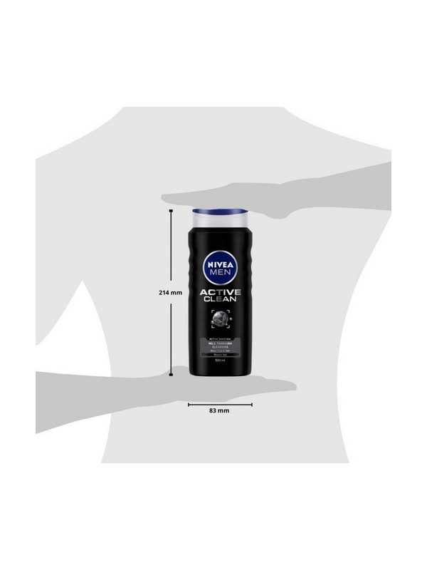 Nivea Shower Gel Active Clean Body Wash Men 500 ml