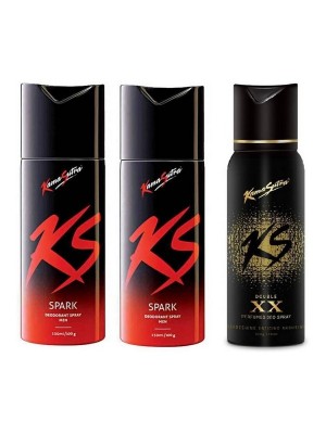 Kamasutra Spark Spark XX Deodorant Spray - For Men (420 ml Pack of 3) 