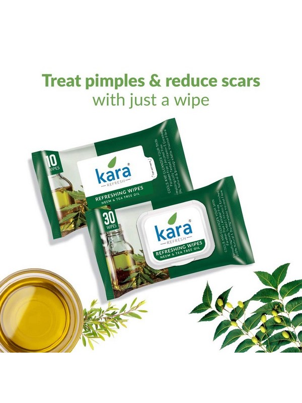 Kara Face Tissue, Tea Tree & Neem, 10 Wipes