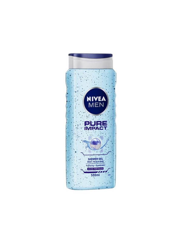 Nivea Shower Gel Pure Impact Body Wash Men 500 ml