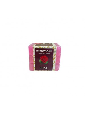 Passion Indulge Handmade Natural Bath Bar Soap Enriched With Essential Oil - Rose (Pack of 3) 300 gm