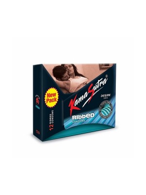 Kamasutra Desire Series Condoms For Men - 12 Pieces (Ribbed Texture)