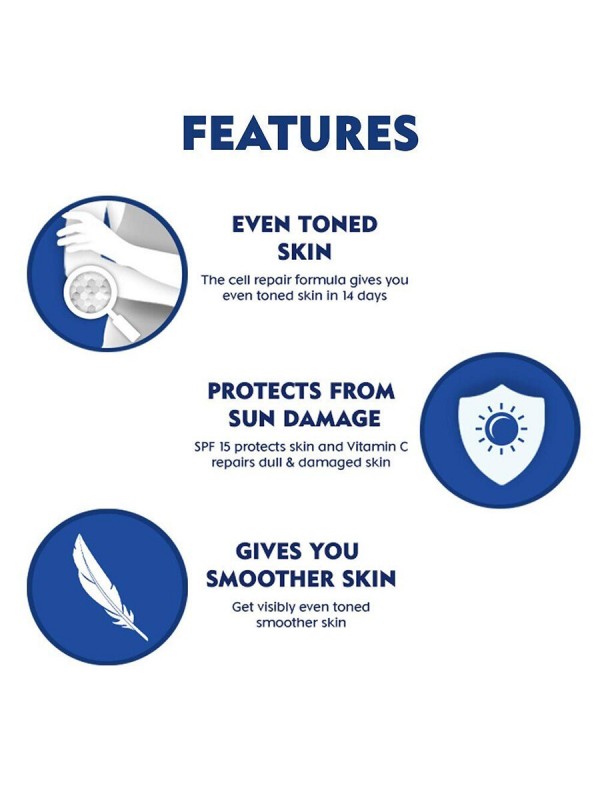 Nivea Body Lotion Extra Whitening Cell Repair Spf 15 For All Skin Types 120 ml