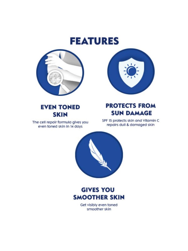 Nivea Body Lotion Extra Whitening Cell Repair SPF 15 For All Skin Types 400 ml
