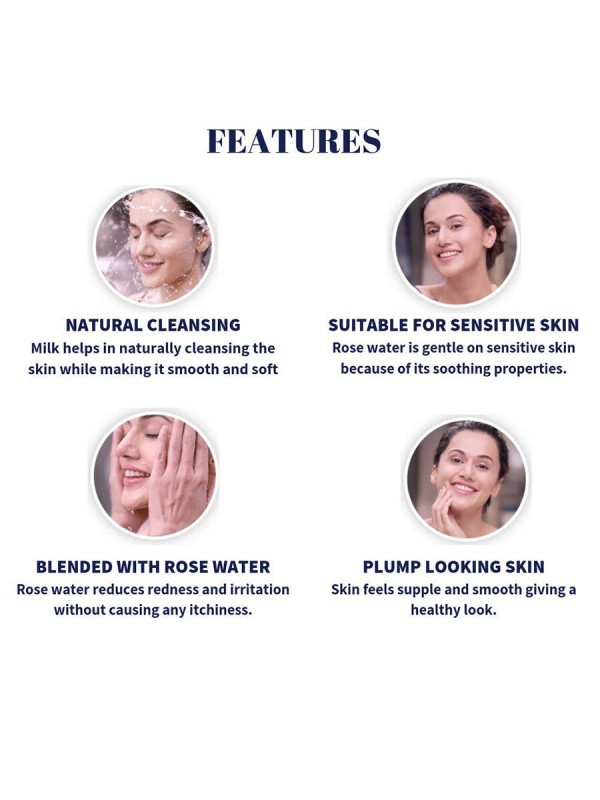 Nivea Face Wash Milk Delights Caring Rosewater Sensitive Skin 50 ml