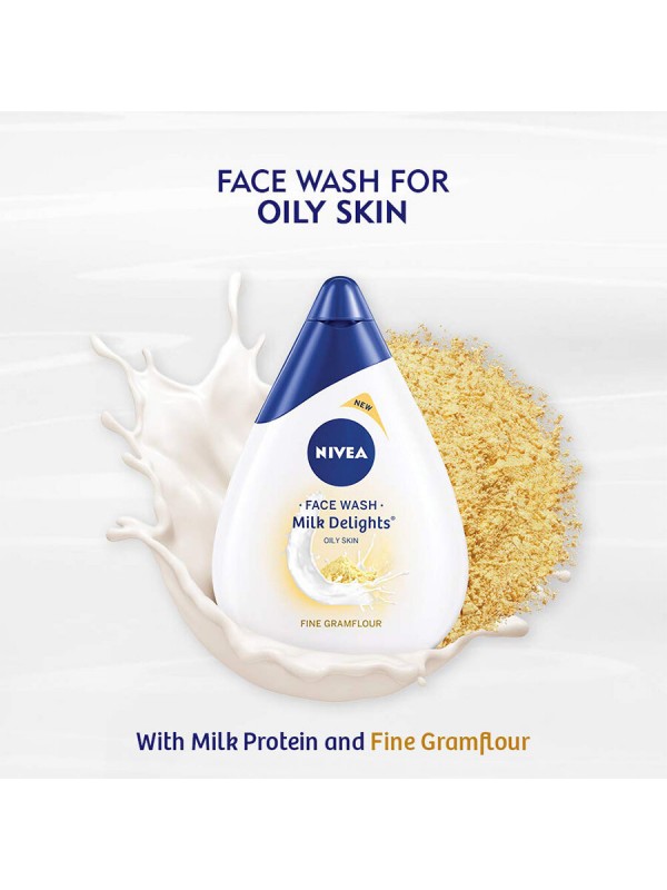 Nivea Face Wash Milk Delights Fine Gramflour Oily Skin 100 ml