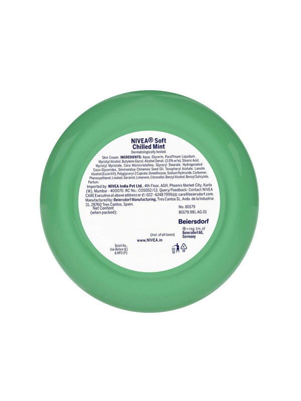 Nivea Soft Light Moisturising Cream Chilled Mint 100 ml