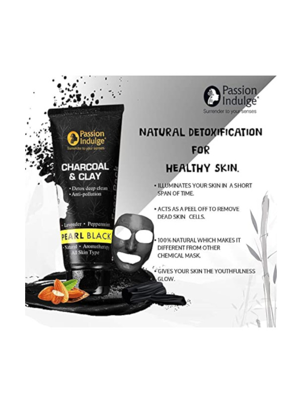 Passion Indulge Activated Charcoal & Clay Pearl Black Face Pack 100 gm