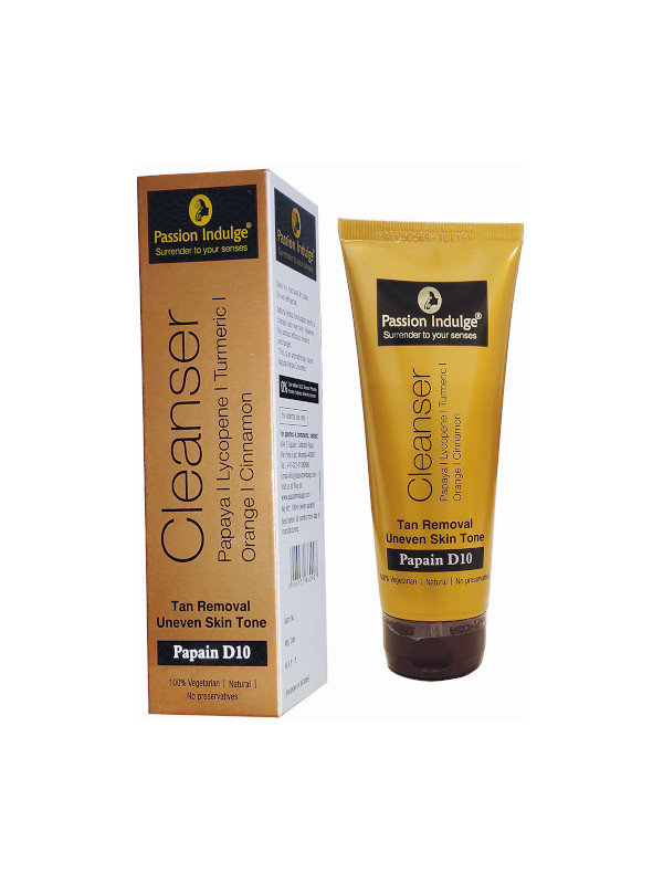 Passion Indulge Papain D10 Cleanser Natural Face Wash Enriched With Essential Oil 100 gm