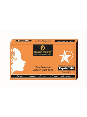 Passion Indulge SPF-15 Papain D10 Tan 7 Star Facial Kit (Buy 1 Get 1 Free) 500 gm
