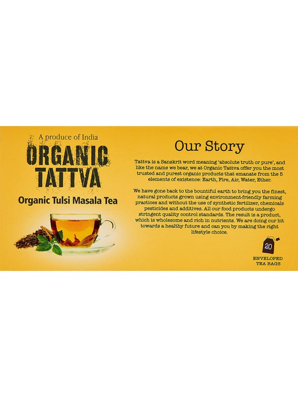 Organic Tattva Organic Tulsi Masala Tea (20 Teabags) 40 gm