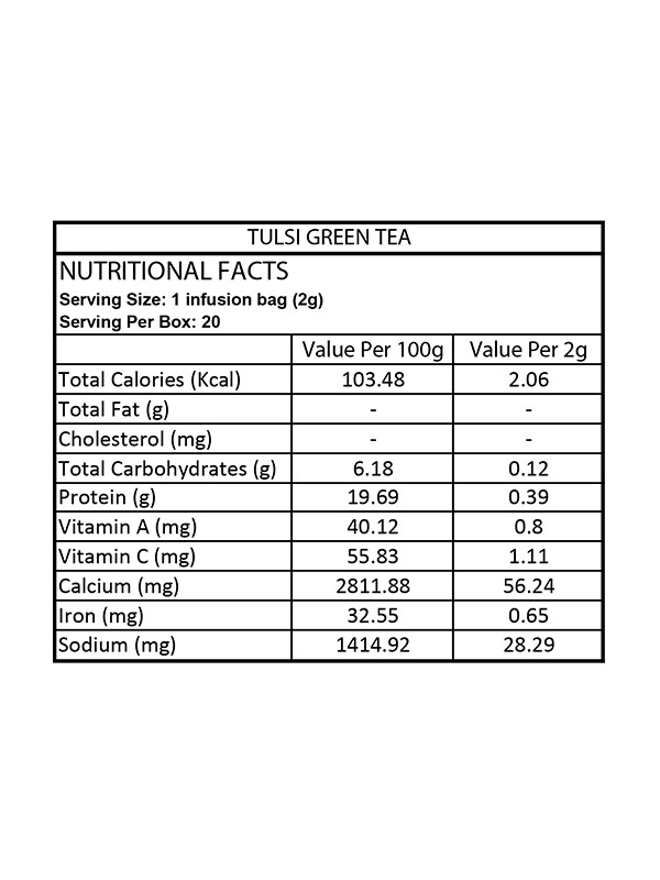 Organic Tattva Organic Tulsi Green Tea (20 Teabags) 40 gm