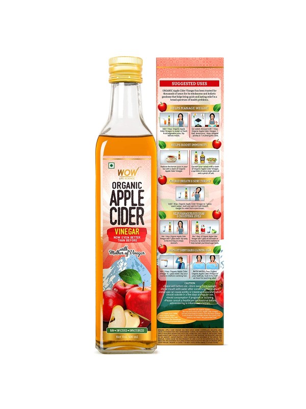 Wow Life Science Organic Apple Cider Vinegar 500 ml