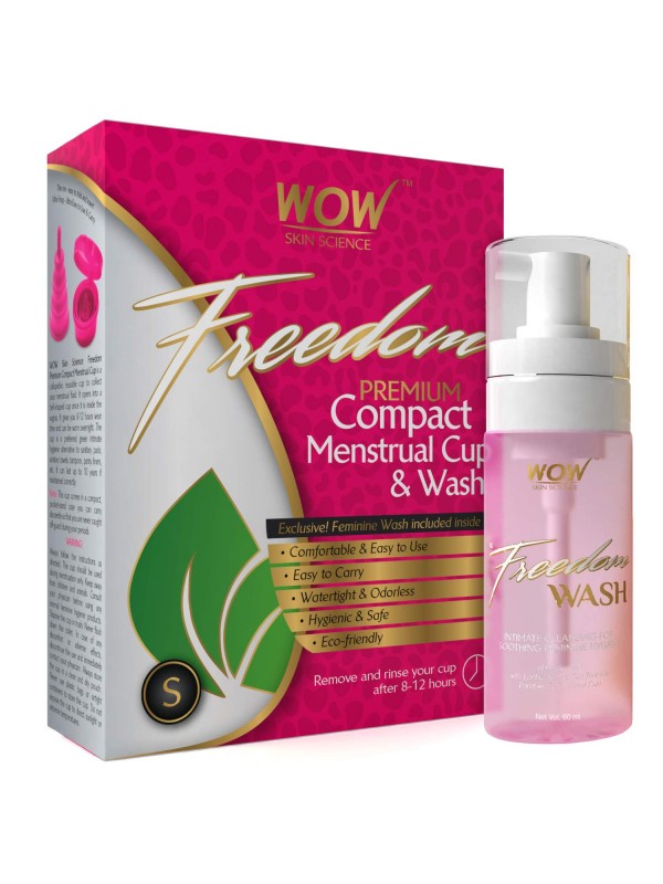 Wow Freedom Reusable Menstrual Cup And Wash Pre Childbirth - Small (Below 30 Years) 60 ml