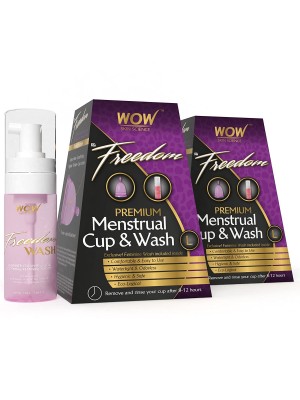 Wow Freedom Reusable Menstrual Cup And Wash Post Childbirth - Large (Above 30 Years) 60 ml