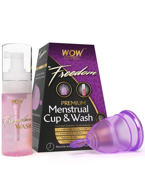 Wow Freedom Reusable Menstrual Cup And Wash Post Childbirth - Large (Above 30 Years) 60 ml