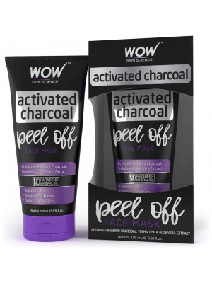 Wow Activated Charcoal Face Mask - Peel Off - No Parabens & Mineral Oils 100 ml