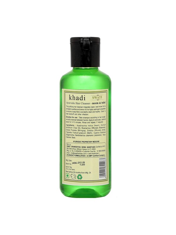Swati Khadi Herbal Neem & Tulsi Hair Cleanser 210 ml