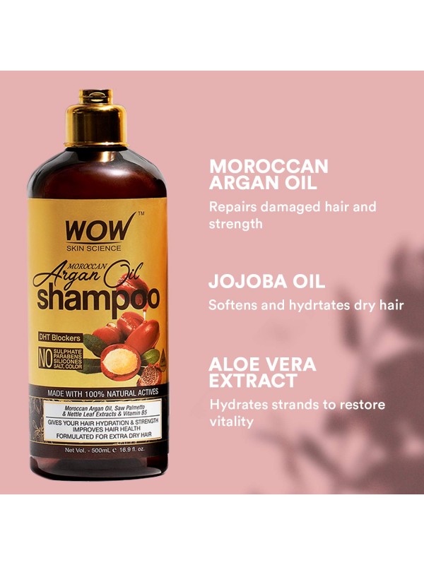 Wow Skin Science Moroccan Argan Oil Shampoo 500 ml
