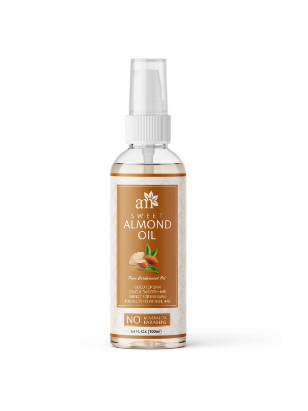 Aroma Musk 100% Pure Cold Pressed Sweet Almond Oil For Massage, Skin, Under Eye & Hair, 100 ml