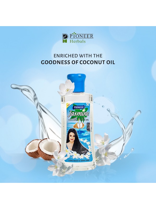 Pioneer Jasmine Non-Sticky Hair Oil Coconut Hair Oil With Vitanin E 100 ml