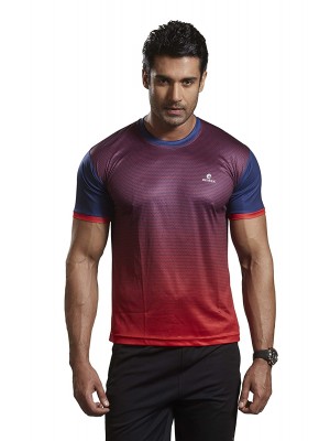 Active Wear T-Shirts - 1602 Red Casual Sports T-Shirt - Medium