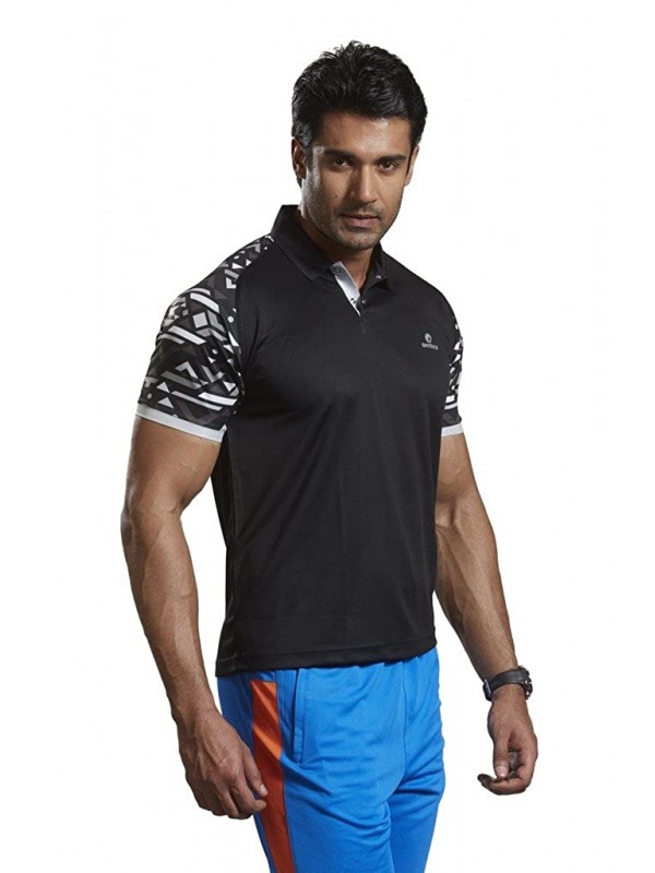 Active Wear T-Shirts - 1603 Black Casual Sports T-Shirt - Xx-Large