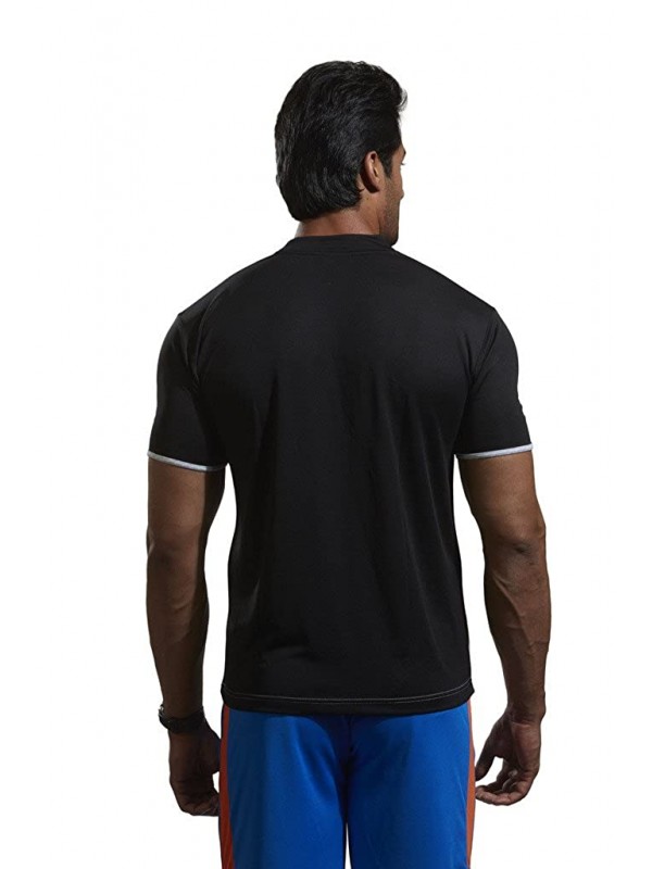Active Wear T-Shirts - 1604 Black Casual Sports T-Shirt - Small
